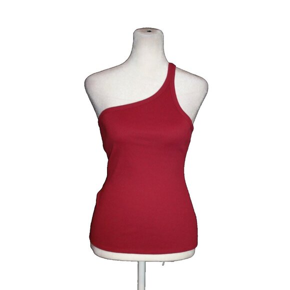 White House Black Market Tops - WHBM FORME™ Ribbed One Shoulder Tank Top Midnight Orchid Size S NEW